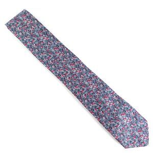 Gian Marco Men Necktie Floral Hand Made Color Gray Red Size 59x3 - NWOT